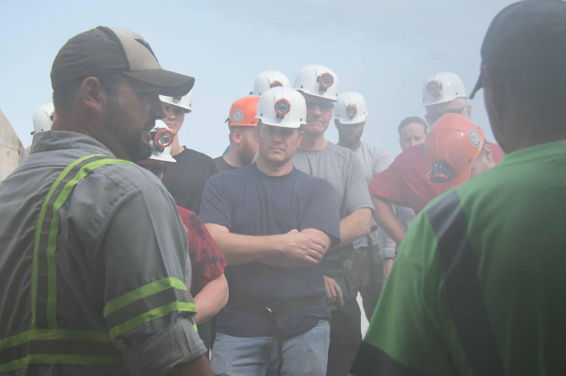 A group of miners standing together